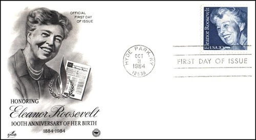 USA FDC - 1984 - Eleanor Rossevelt, Scott # 2105 Artcraft
