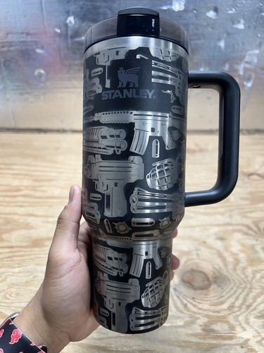 Stanley 40oz Custom Tumbler Black See Photos - Picture 3 of 19