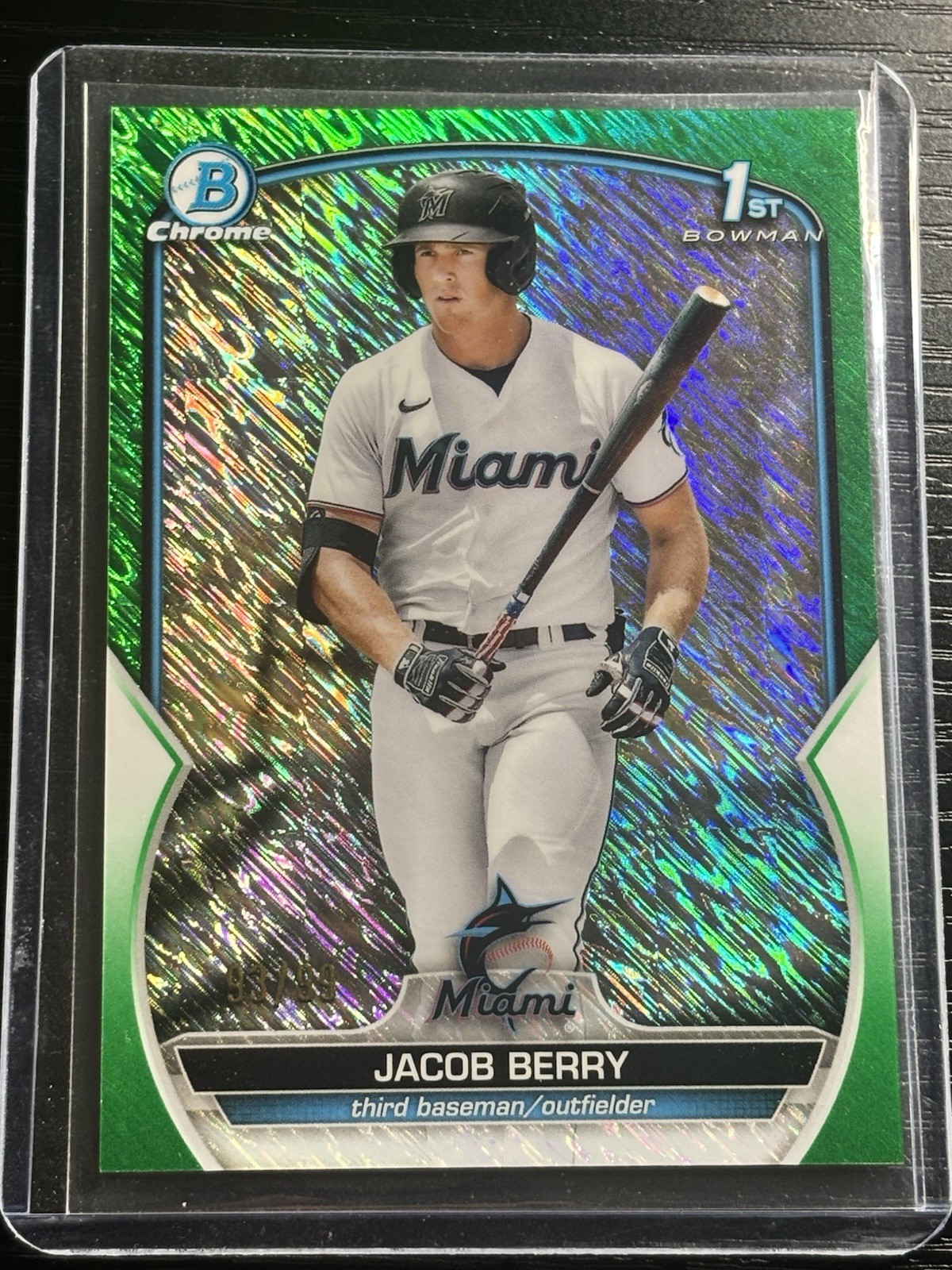 2023 Bowman - Chrome Prospects Jacob Berry #BCP-108 Green Shimmer Refractor /99