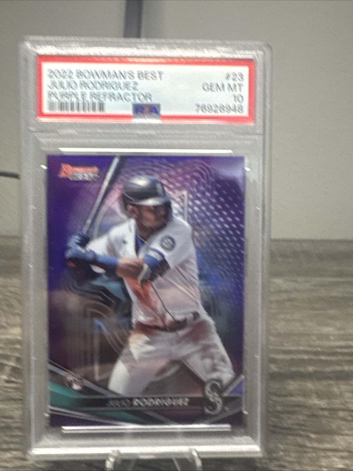 2022 Bowman's Best - Purple Refractor #23 Julio Rodriguez /250 PSA 10 (RC)