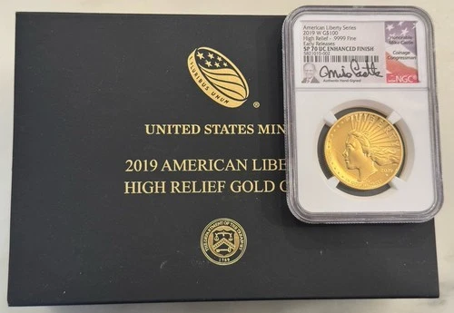 Rare 2009 G$20 Ultra High Relief Gold Double Eagle NGC MS 70 Ken Bressett Signed