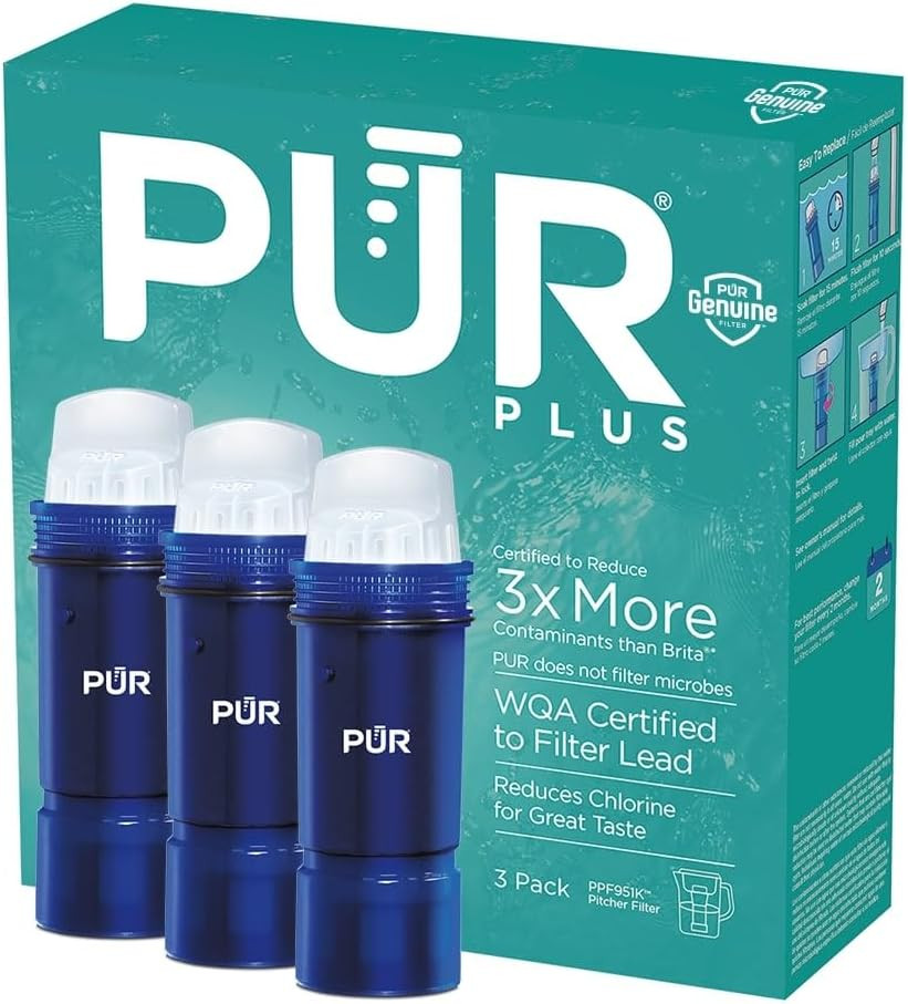 plus Water Filter Replacement for Pitchers & Dispensers, 6-M