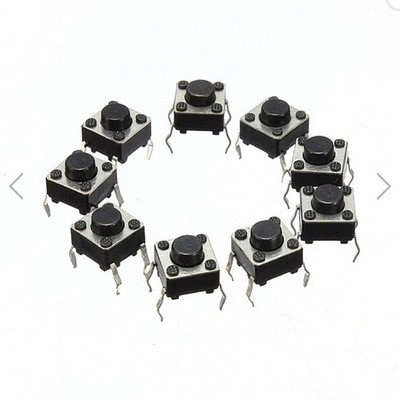 100pcs 6x6x5mm Miniature Momentary Tactile Push Button Switch SPST PCB Mount New