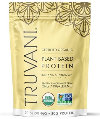 Truvani Vegan Pea Protein Powder | Banana Cinnamon | 20g Organic Plant Based Pro