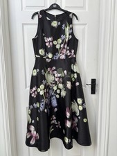 Ted Baker Rosa Kensington Floral Black Formal Midi Dress Size 14