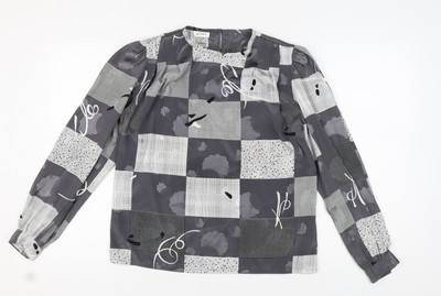 Nicola Damen grau geometrisches Muster Bluse Größe 10