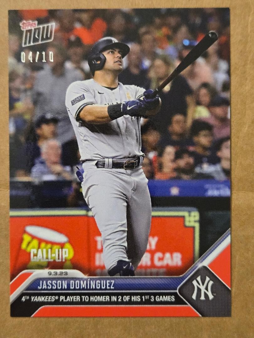 2023 TOPPS NOW JASSON DOMINGUEZ ROOKIE CARD 812 "THE CALL UP" SERIAL #4/10