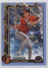 2025 Topps Holiday Light Blue & White Glitter Jackson Holliday #H188 1gj7