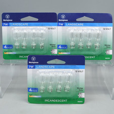 Landscape Light Bulbs 4pk Lot Low Voltage 7 Watt T5 12 Volt Westinghouse Clear