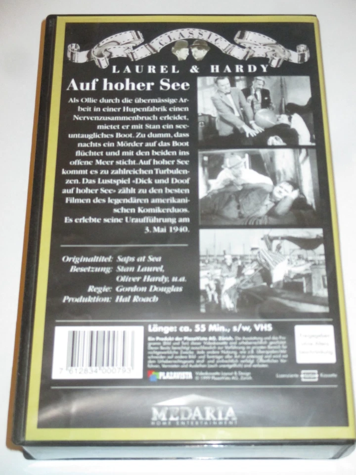 Medaria - Laurel & Hardy - auf hoher See - VHS/Komödie/Dick & Doof/'40 - Bild 2 von 2