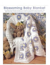 Blossoming Baby Blanket; crochet 533-12 vintage crochet pattern