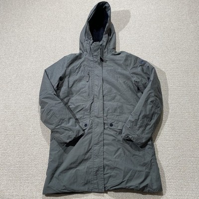 Helly Hansen Waterproof Jacket Womens Medium Khaki Green Longline Hooded Rain