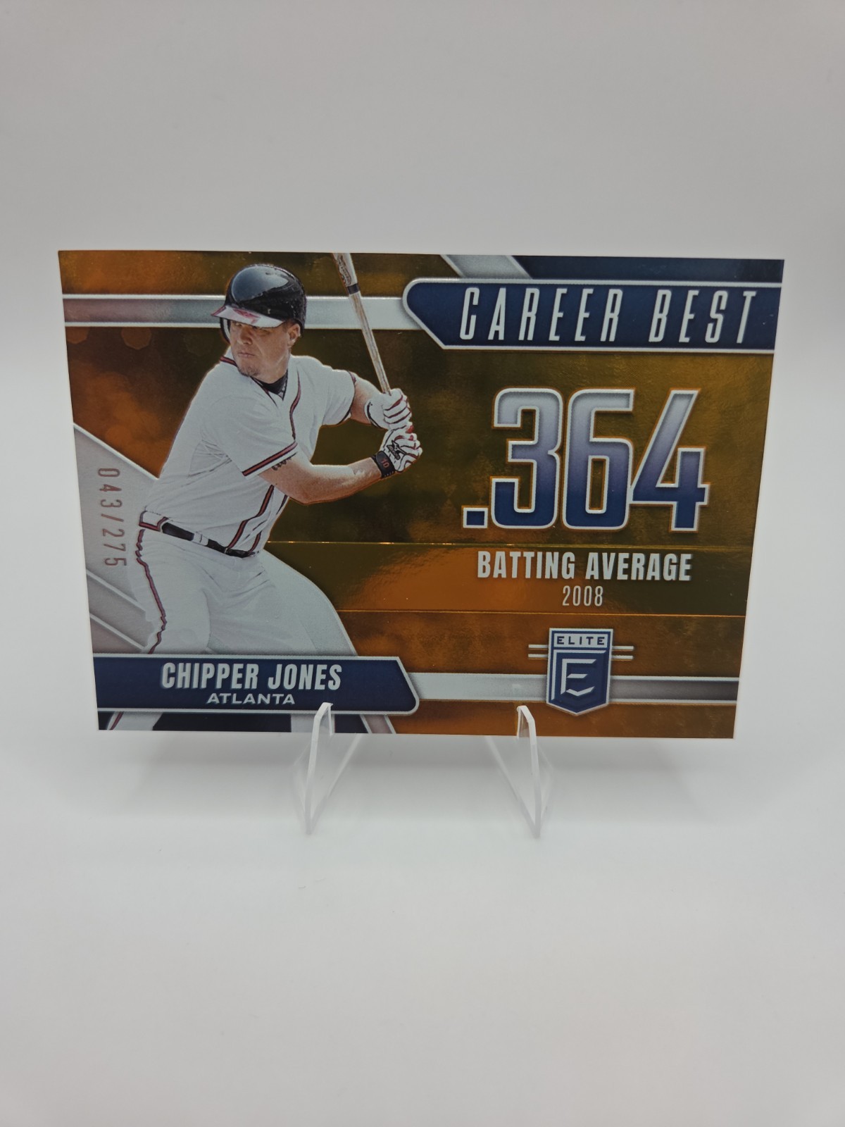 Chipper Jones 2026 Donruss Elite Career Best Orange 043/275 Atlanta Braves