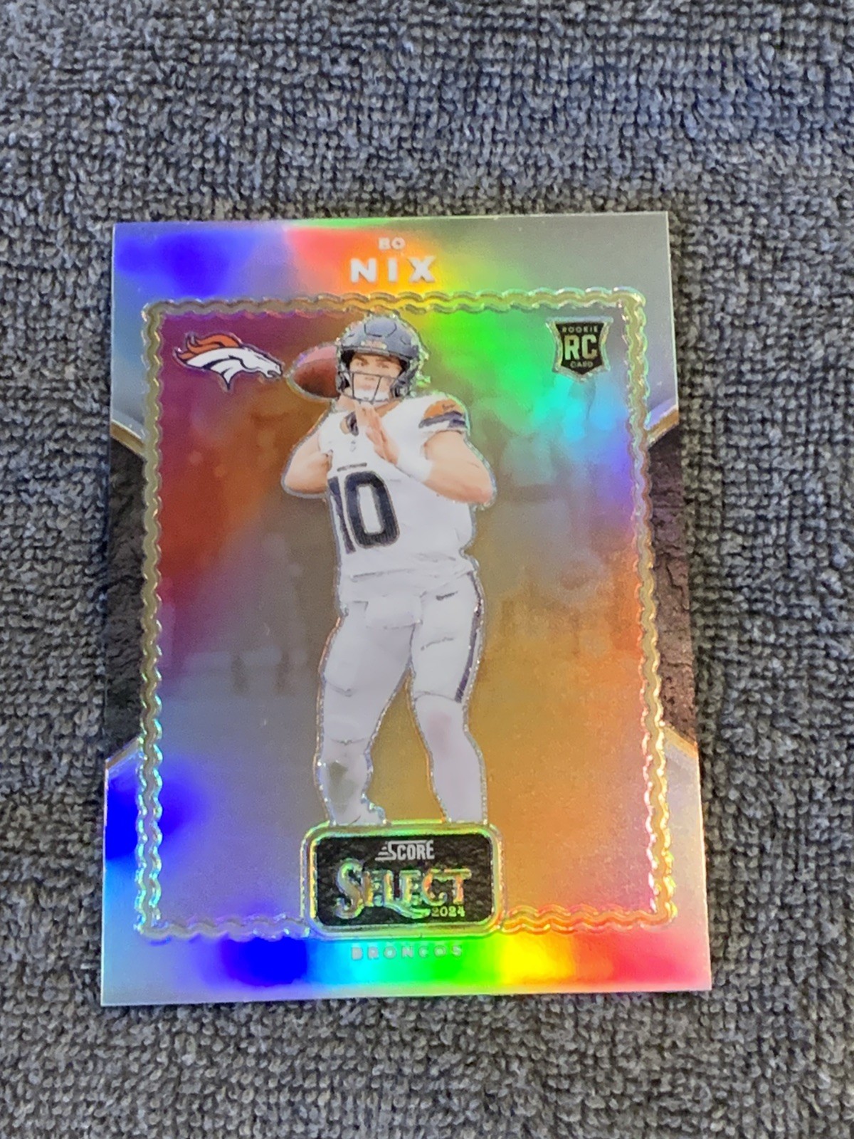 2024 Panini Select Bo Nix Score Throwback Silver Prizm Rookie #23 Broncos RC