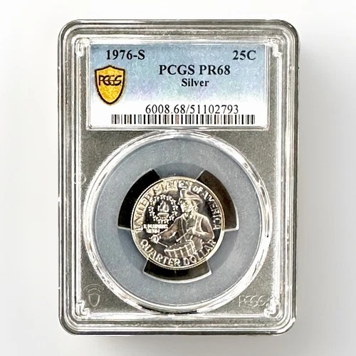 1976-S Washington Quarter Silver PCGS PR68 Proof Bicentennial Drummer 25C