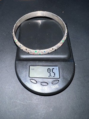 925 Sterling Silber Emaille gepunktet Armreif Armband