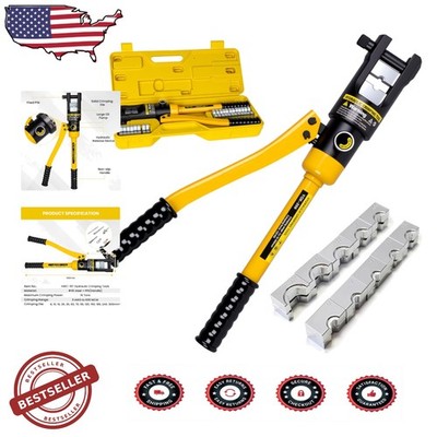 Heavy Duty 16 Ton Hydraulic Crimper, 13 Dies, Pro Power Cable Lug Terminal Tool