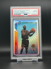 Michael Jordan 1996-97 Topps Mystery Finest Super Team NBA Finals Refractor PSA8