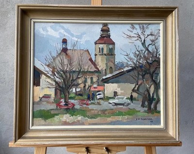 Vintage Gemälde französischer Künstler Jean-Pierre Ferrand 1901-1983