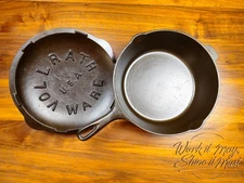 Vollrath #8 Vintage Restored Cast Iron Chicken Fryer Skillet with Marked Lid