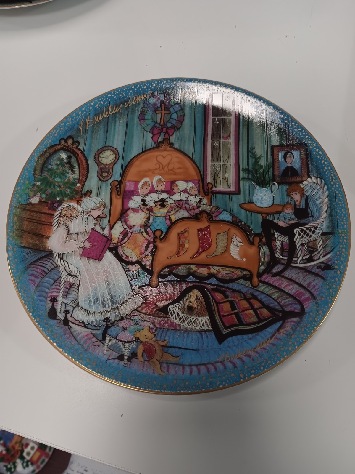 1885 Anna Perenna the Night Before Christmas Buckley Moss Amish Art Plate Decor