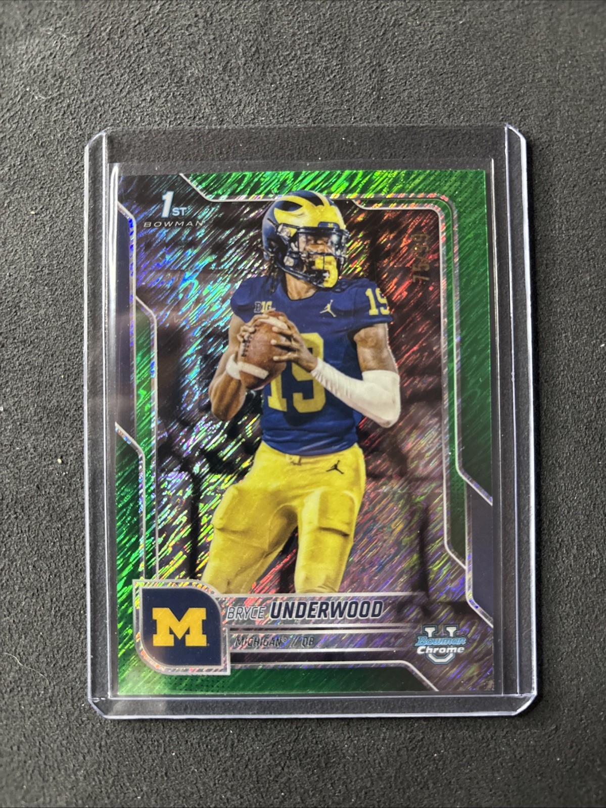 2025 Bowman University Chrome - Bryce Underwood #196 Green Shimmer Refractor /99