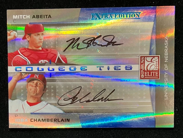 JOBA CHAMBERLAIN MITCH ABEITA NEBRASKA 2008 DONRUSS ELITE DUAL ROOKIE AUTO /25