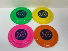 4 NOS Union 76 Gas Station Advertising Frisbees Pink Yellow Green Orange