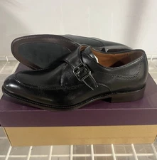 NEW Men's Johnston & Murphy Flynch Monk Strap Dress Shoes Black 10 M