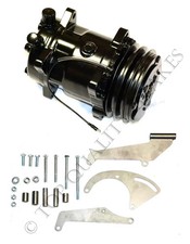 Bloque pequeño Chevy 508 negro aire acondicionado compresor y soporte RAW LWP DS