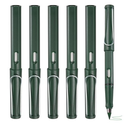 6pcs Inkless Pencil, Pencils with Eraser(Dark Green Barrel, Dark Green Nib)
