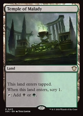 *MtG: 4x TEMPLE OF MALADY - Commander Secrets of Strixhaven Rare - magicman*