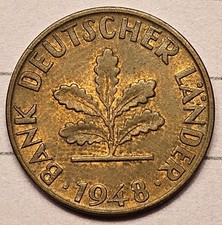 Germany: Federal Republic 1948 J 1 Pfennig KM#A101 - Red-Brown