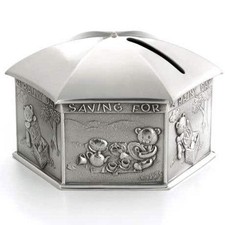 Royal Selangor Teddy Bears Picnic Collection Pewter Rainy Day Coin Box Silver