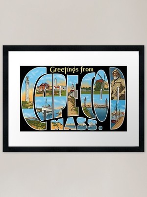 Grüße aus Cape Cod Massachusetts gerahmtes Wandbild Poster Leinwanddruck Bild