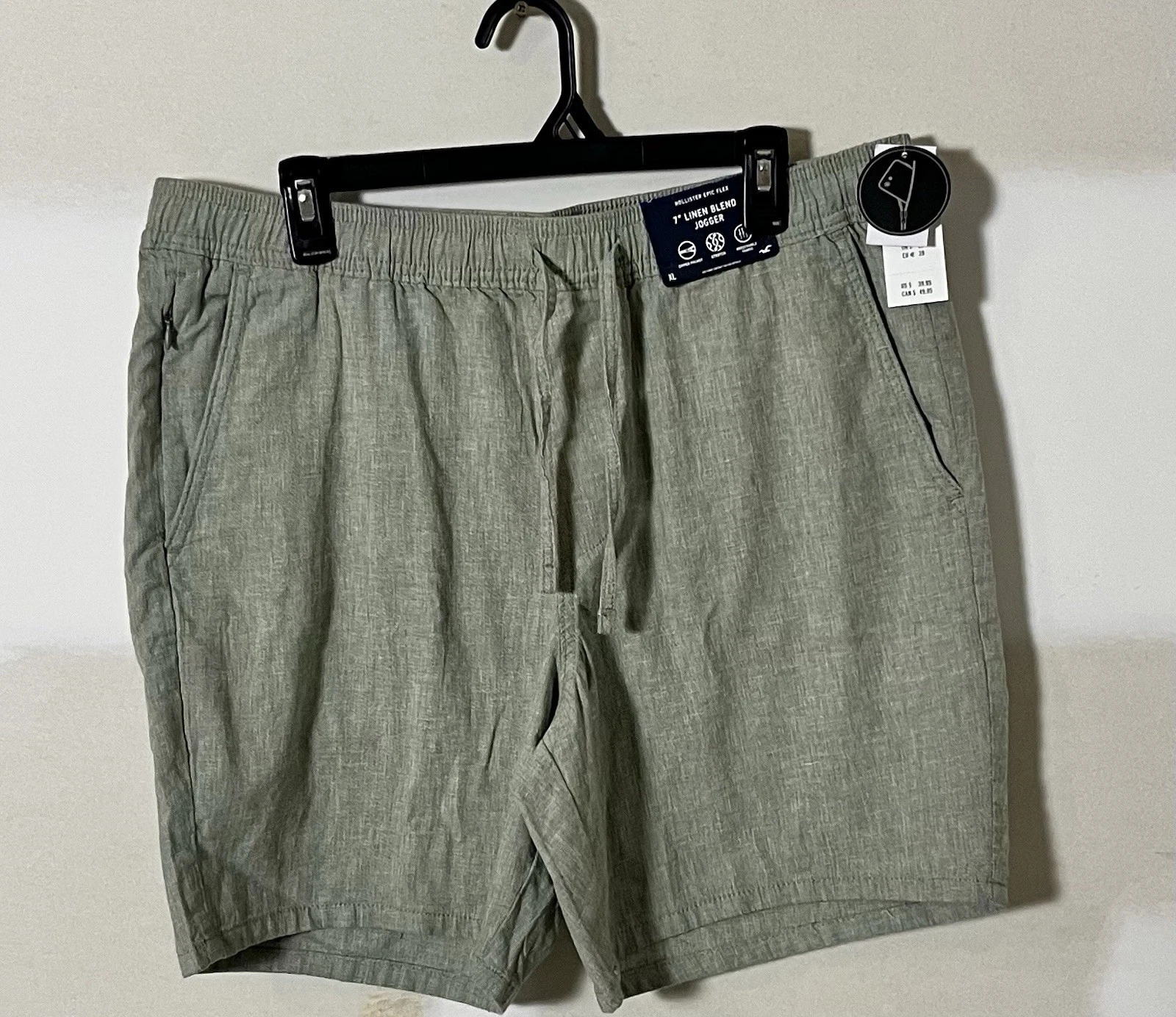 Hollister Epic Flex Linen Blend Mens Jogger Short Green XL 7" Breathable Stretch
Opens in a new wind
