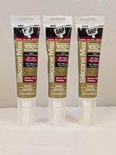 3-Pack DAP Silicone Max Waterproof Premium Kitchen & Bath 100% Silicone 2.8 OZ