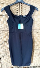 Missguided Dress Black Off-The-Shoulder Bodycon Size 12 Sleeveless Party Evening