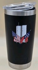 Vaso Yeti 20 OZ/con tapa impresión torres gemelas 9/11 negro plata Secesión