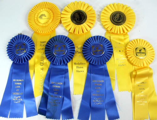Lot Of 7 Horse Show Ribbons Medallion Horse Shows, WMAHA, Buckskin Horse Assn.