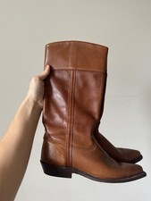 Botas de montar Wrangler de cuero vintage para mujer becerro vaquero occidental 8,5
