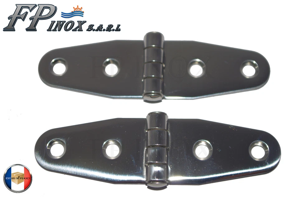 FP INOX Charnière inox 100x28mm Epaisseur 2mm ( Lot de 2 )