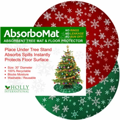 HOLLY INTERNATIONAL ChristmasTree Waterproof Absorbent Mat Floor Protector Skirt Base Absorbs Spills