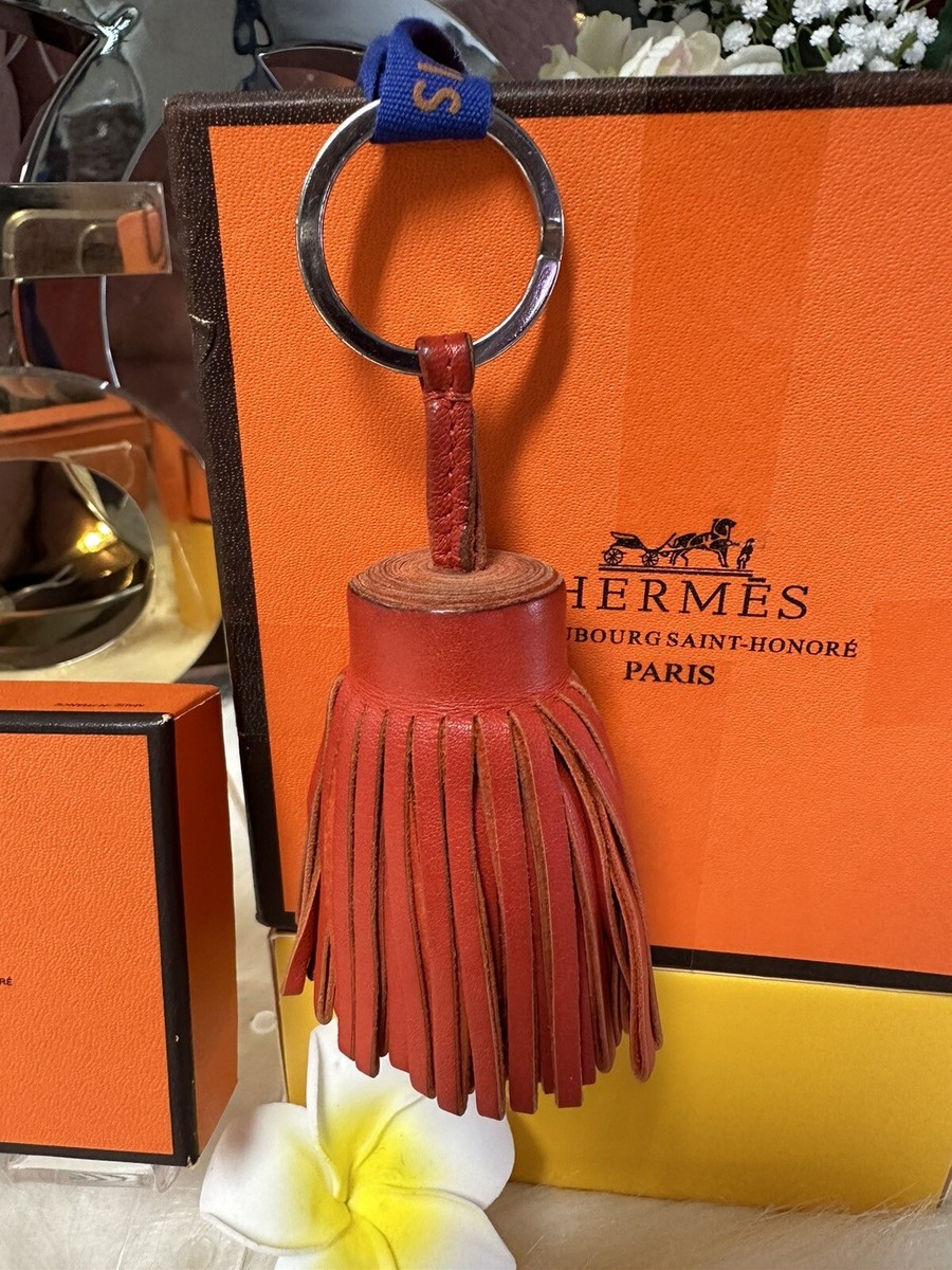 AUTHENTIC HERMES CARMEN PORTE-CLES RED LEATHER KEY CHAIN BAG