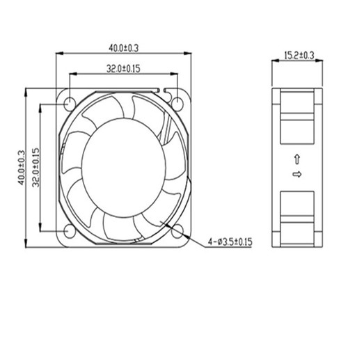 5V-24V DC Brushless 4015 Dual Ball Bearing Ultra-Quiet 2-Pin Cooling Fan PWM - Picture 7 of 7