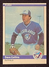 Dave Collins 1984 MLB Toronto Blue Jays Outfielder Baseball Card Fleer #151