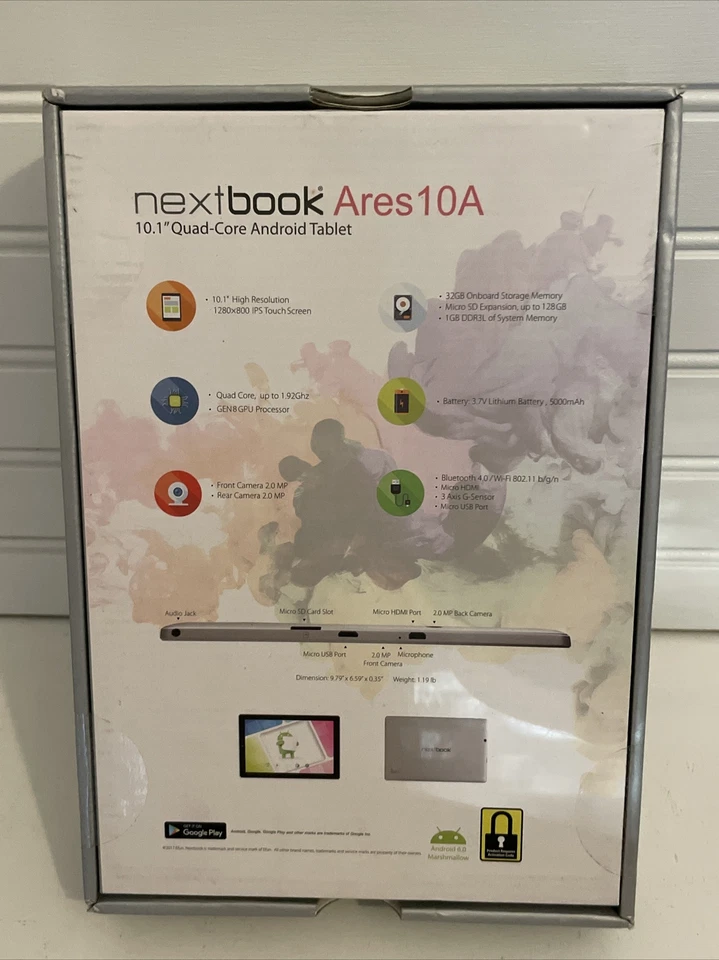 NISB NEW Nextbook Ares 10A Silver Tablet NX16A10132S PS 10.1" - Image 2 of 2