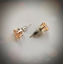 Clasic 18K White Gold Plated Cubic Zirconia Stud Earrings