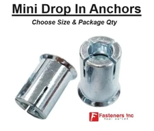 Mini Short Drop-In Concrete Expansion Anchor Zinc Plated 1/4-20  3/8-16  1/2-13