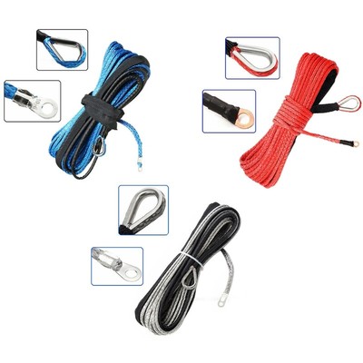 Car Winch Line Synthetic Towing Strap Rope Tow String Cable Emergency Heavy Duty